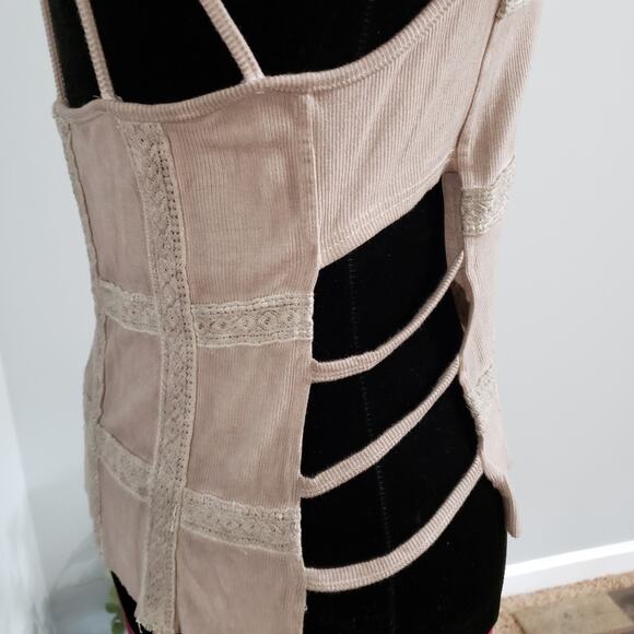 NEW Willow & Root Mauve Embroidered Strappy Halter Neck Top Large Feminine Girly - Picture 6 of 10